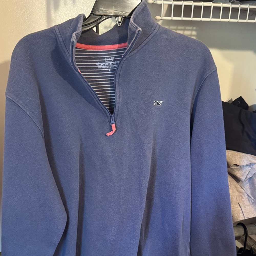 Vineyard Vines Men's Blue Zip-Up Sweater